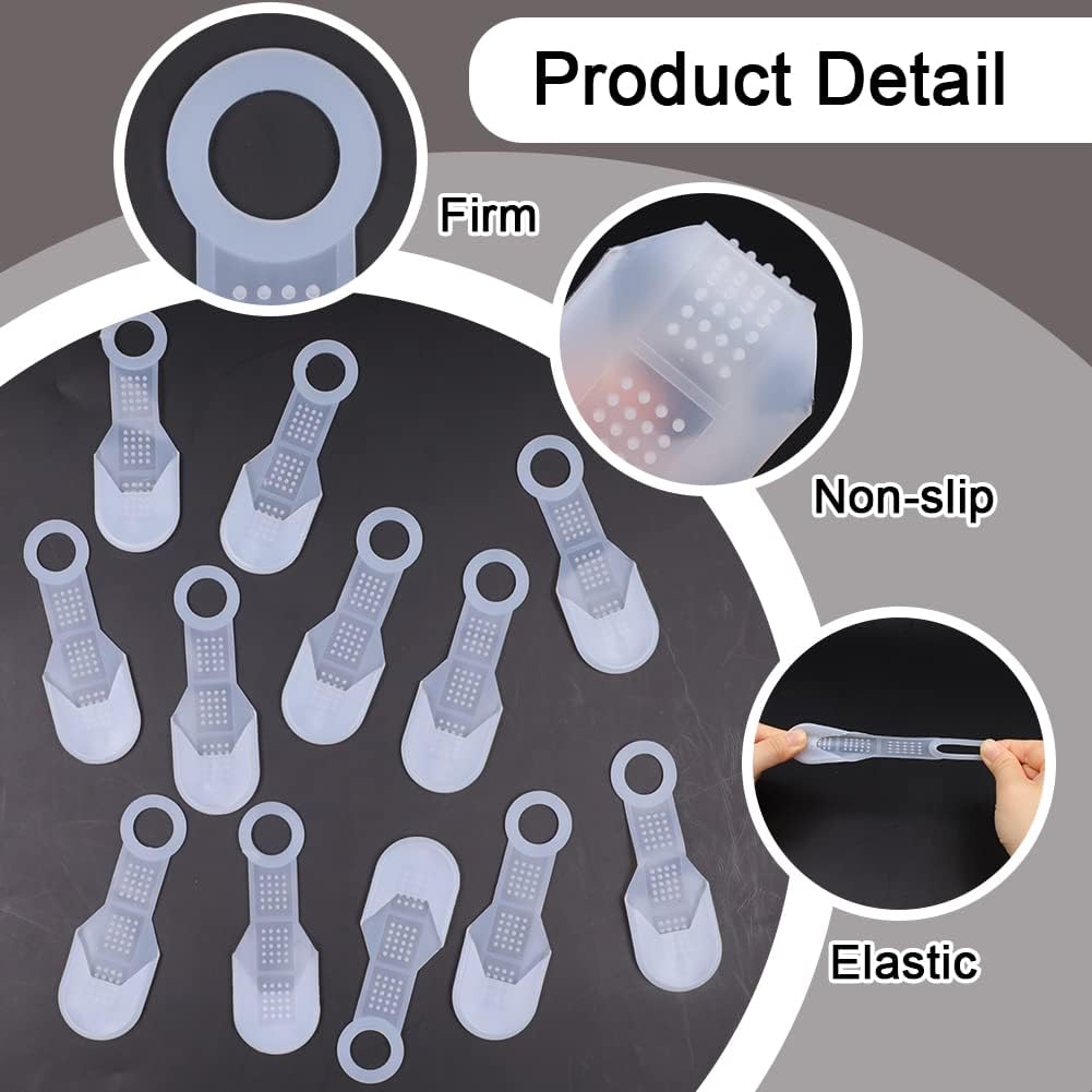 Hanger Grips, Clothing Non-Slip Hanger Grips, Clear Hanging Gripper - Stretchable & Eco-Friendly Fit on The Ends of Hangers, 12 PCS image 3