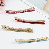 Vista 4 de MIAO JIN 14 piezas de pinzas para el pelo de color puro Bobby pins de acetato, horquillas, accesorios para el cabello, pinzas para el cabello