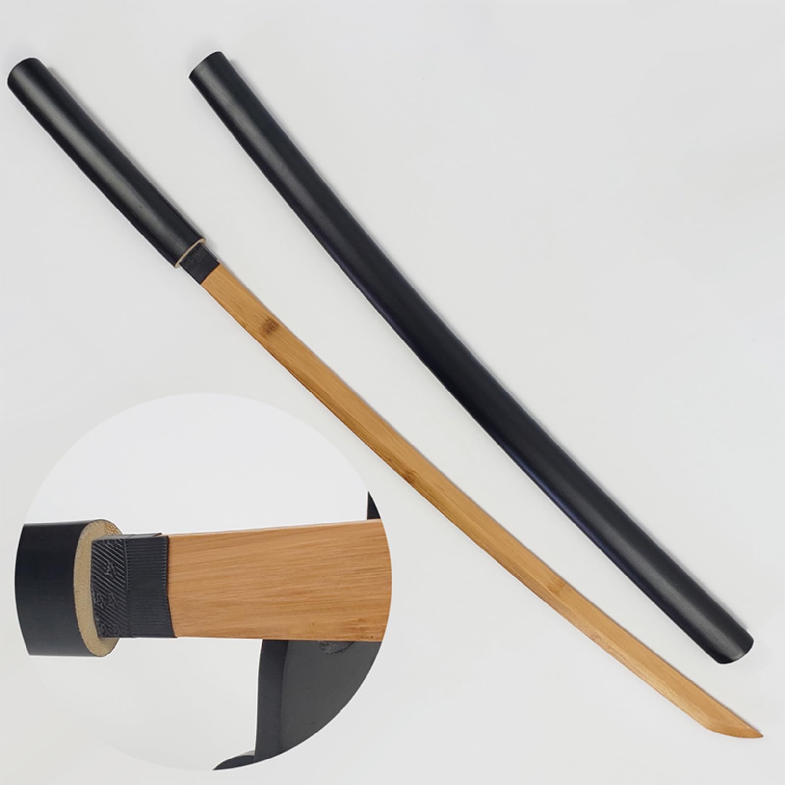 Katana de Madera Natural de 101 cm,Bokken de Entrenamiento de Kendo,Espada de Entrenamiento de Madera Hecha a Mano, exhibiciones,Entrenamiento,decoración y Cosplay.
