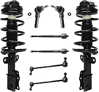 Vista 383 de Detroit Axle - Kit de puntales delanteros para Ford 2000-2004 Focus 2 puntales con muelle helicoidal 2 brazos de control inferiores con rótulas 2001