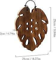 Vista 4 de Kit de montaje de helecho cuerno de ciervo Tablero para colgar en la pared Soporte vertical para plantas trepadoras de orquídeas (hoja) (marrón)