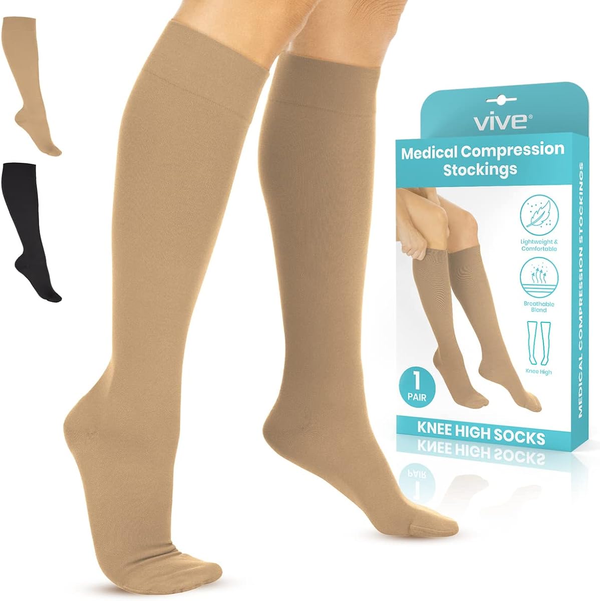 Vive Compression Stockings for Women , Men 15 20 mmHg