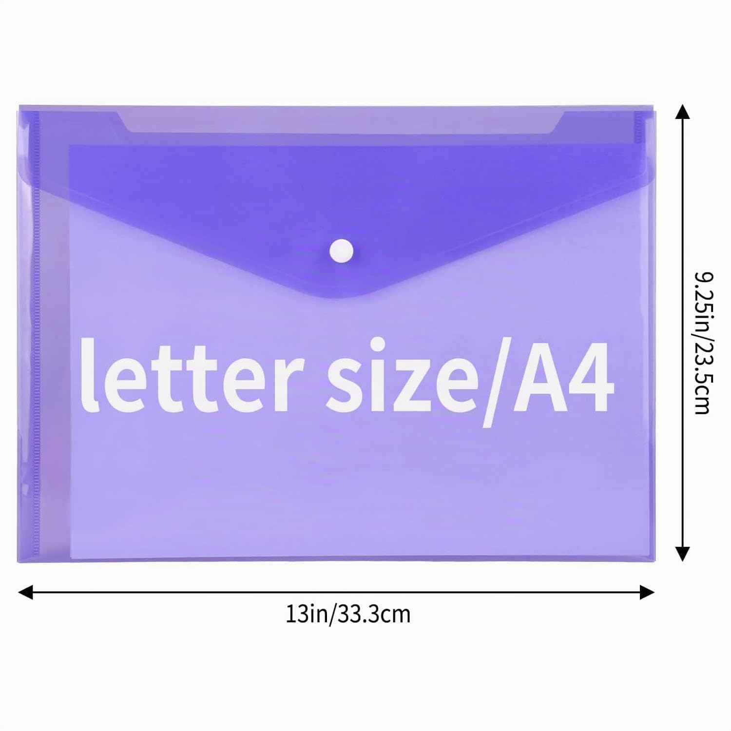36 Pièces Pochette Plastique Documents, Pochette à Bouton Pression, Porte Document en Plastique Coloré, Dossiers en plastique transparent, pour Maison, Bureau, l'école (A4)