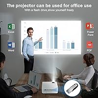 Vista 5 de Proyector Native 1080P, proyector WiFi, proyector de película portátil OSEVEN compatible con 4K, compatible con smartphone, TV Stick, HDMI, VGA