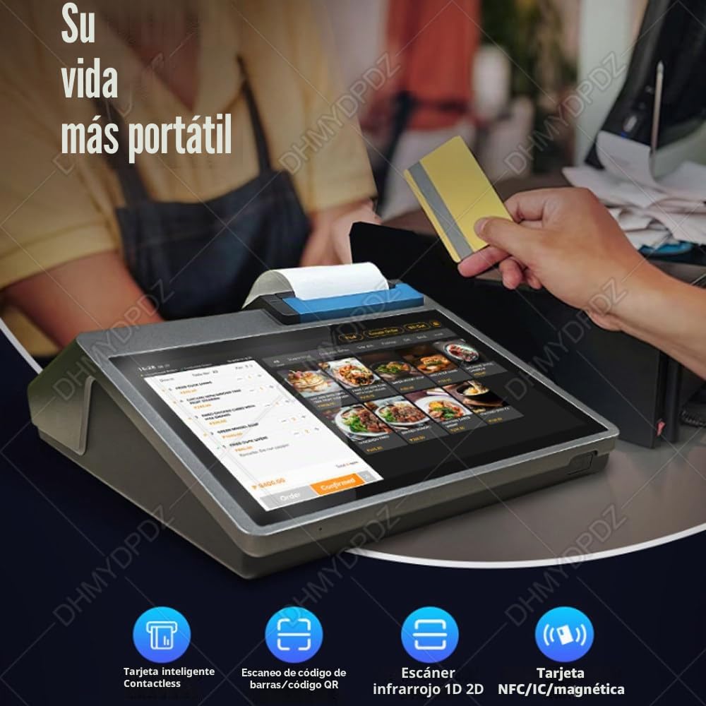 Solución Todo en Uno Definitiva: Terminal TPV con Pantalla Táctil 10.1 Pulgadas, Caja Registradora con Impresora, Personalizable como un Móvil, para Supermercados, Restaurantes y Oficinas