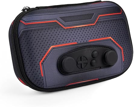 ZIPIT Black Gamer Pencil Case for Boys, Large Durable Pencil Box for School | Playful box for kids, with sensory silicone joystick, sturdy hard shell, secure zipper closure, crack-proof material