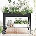 FOYUEE Raised Planter Box with Legs Outdoor Elevated Garden Bed On Wheels for Vegetables Flower Herb Patio