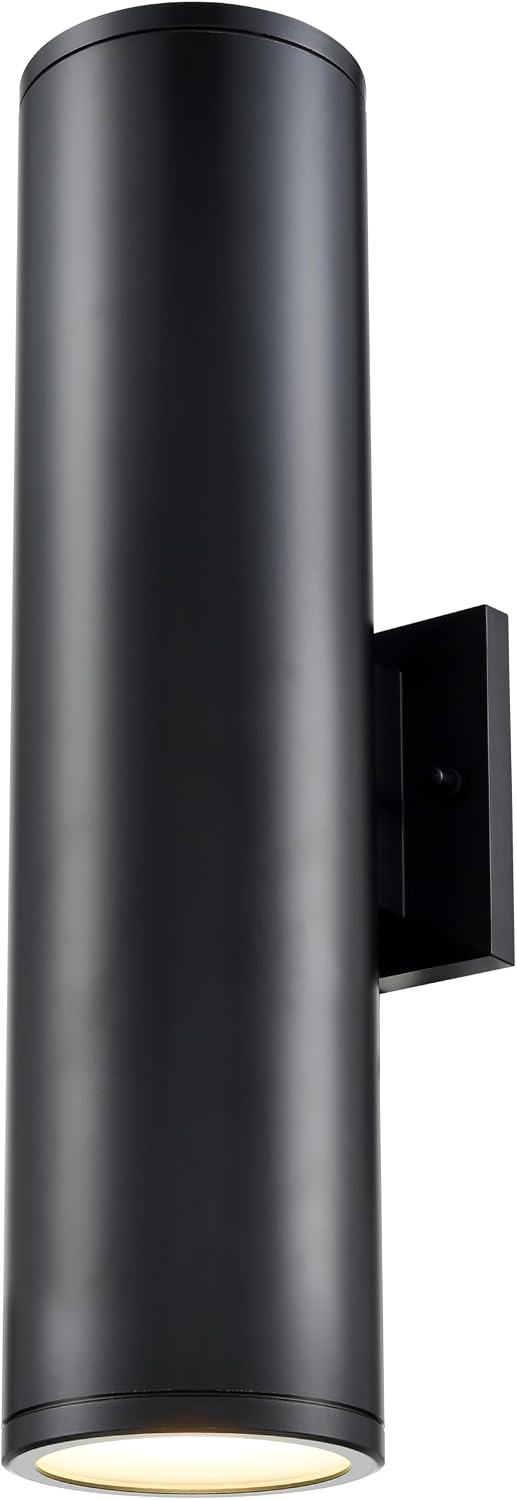 ML Lighting | Vegas Collection | LED45002-PBK | Outdoor LED Wall Sconce in Powder Coated Black with Frosted Glass Shade | Corridors, Gardens, Courtyards, Doorways, Back Yards, Patios