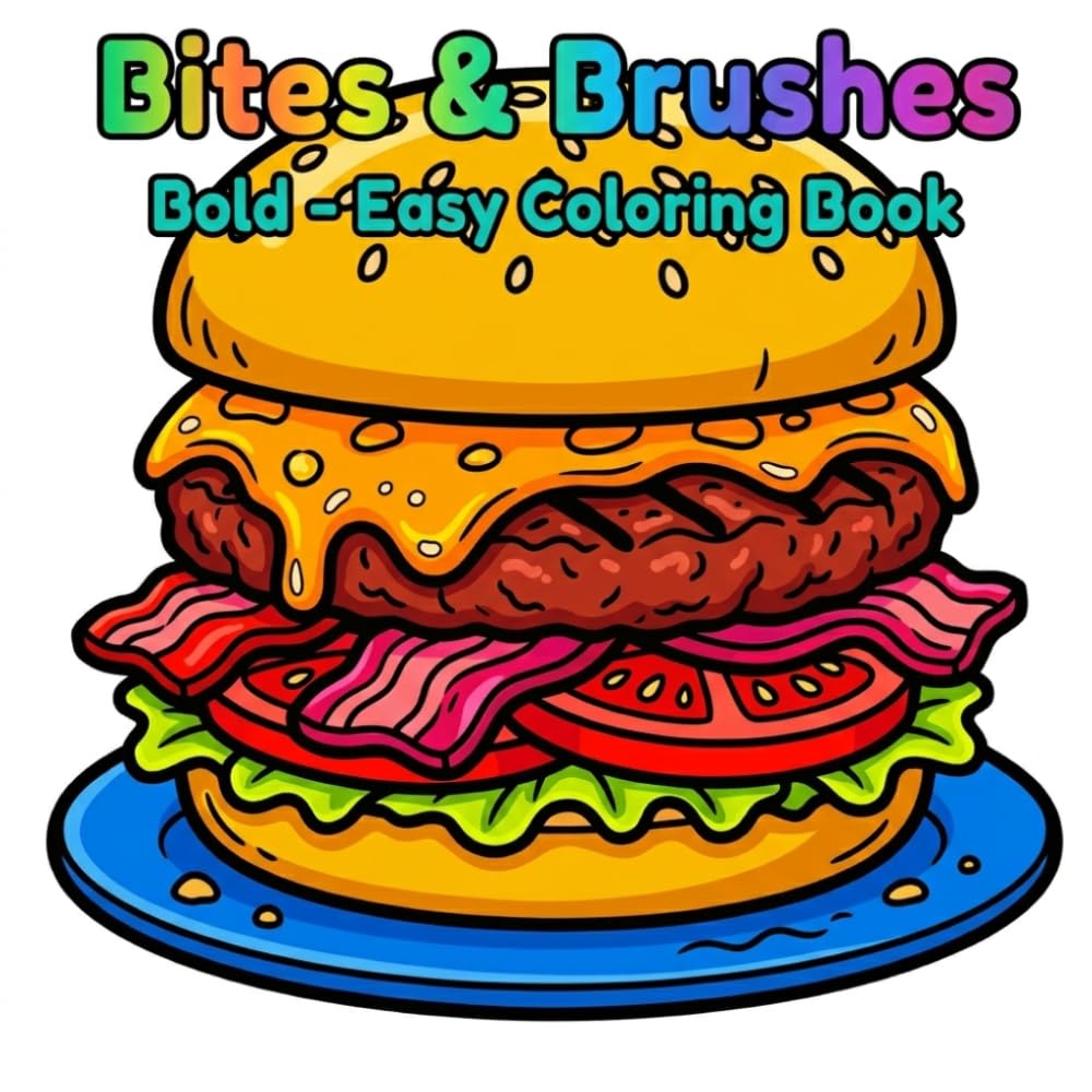 Bites & Brushes: Bold - Easy Coloring Book