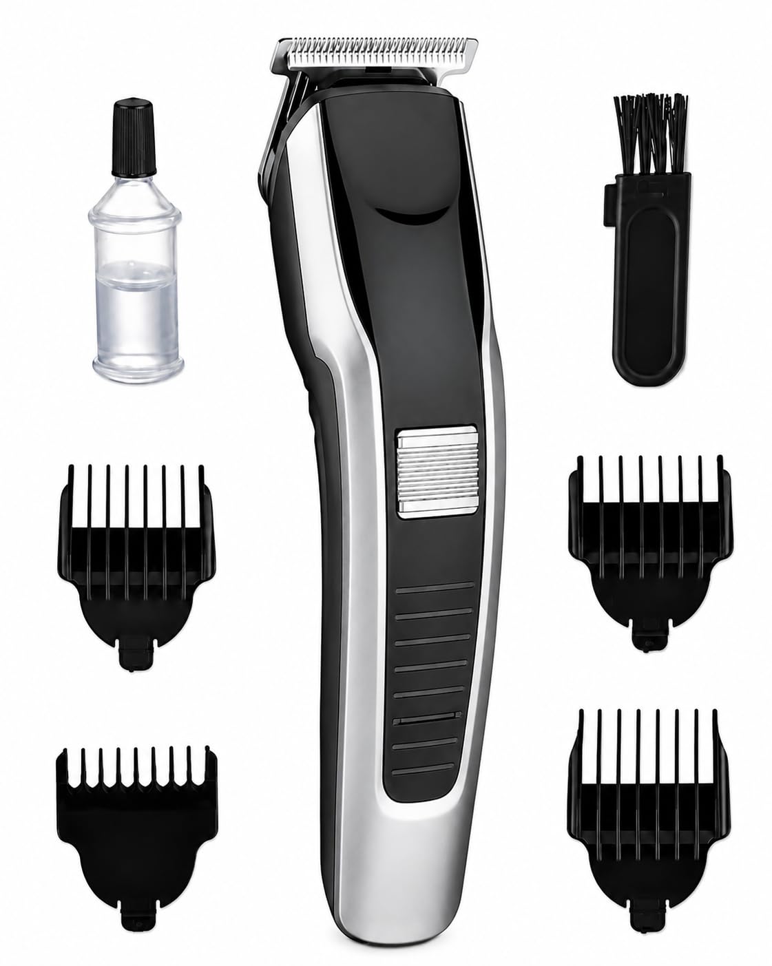 Professional Cordless Hair Trimmer for Men with T-Blade | Rechargeable Battery, 4 Guide Combs Included, Beard & Body Grooming, Ergonomic Grip, Stainless Steel Blade-image-22