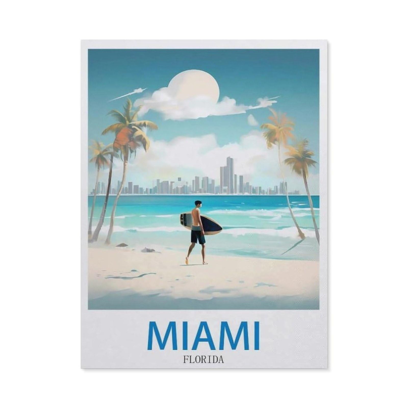 Vintage Metal Tin Sign，Miami Florida(15x30cm）