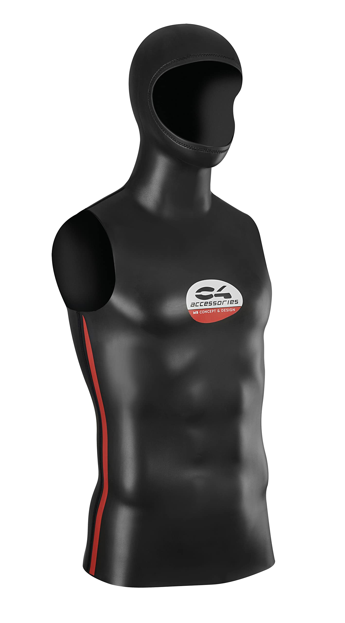 C4 Sottomuta BLACK SKIN CON CAPPUCCIO 2 mm per Apnea, Nuoto e Pesca Subacquea Linea Accessori Marco Bardi