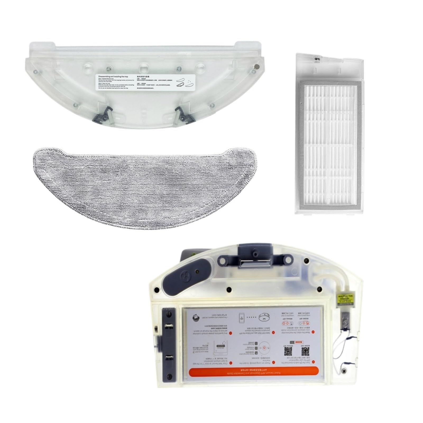 Cleaner Water Tank Spare Mop Tray Accessories，Compatible For ROIDMI EVE Plus，Robot Vacuum Cleaner Spare Parts