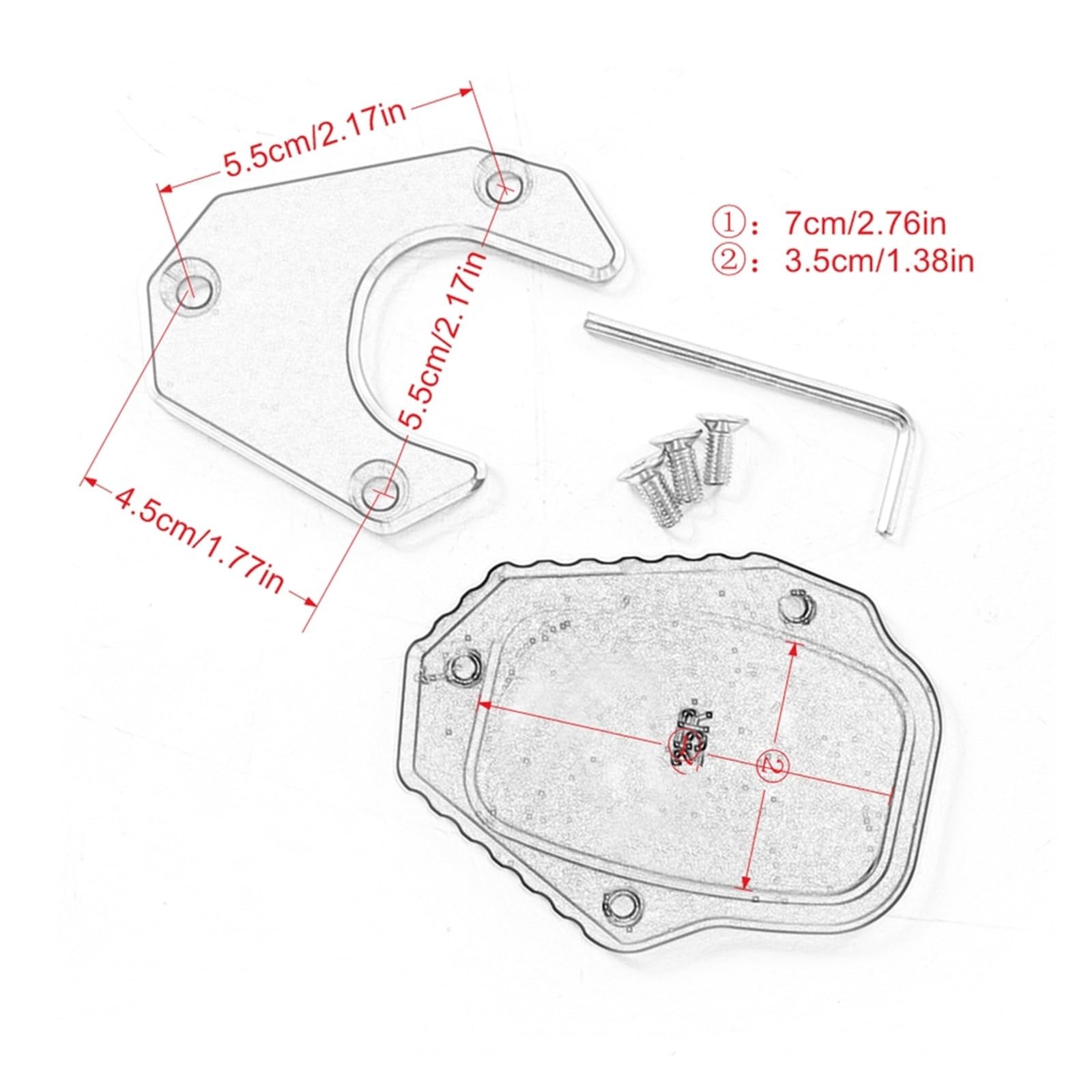 Moto Supporto Piastra per CRF250L CRF 250 per Rally CRF250 2017-2021 Moto CNC Cavalletto Estensione Pad Cavalletto Laterale Piastra di Estensione(4)