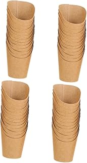 Happyyami 50 Pçs Copo De Sorvete Suporte De Papel Kraft Porta-Comida Multifuncional Porta-Lanches Aperitivos Copos Porta-Copos De Charcutaria Porta-Copos De Charcutaria Cones De Charcutaria