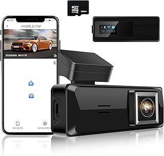 Dash Cam WiFi HD 1080P Car Camera, Smart Dash Camera for Cars with Free 32G SD Card,Super Night Vision Dashcam for Cars,140° Wide-Angle, 24 Hours Parking Mode,G-Sensor, Loop Recording, WDR