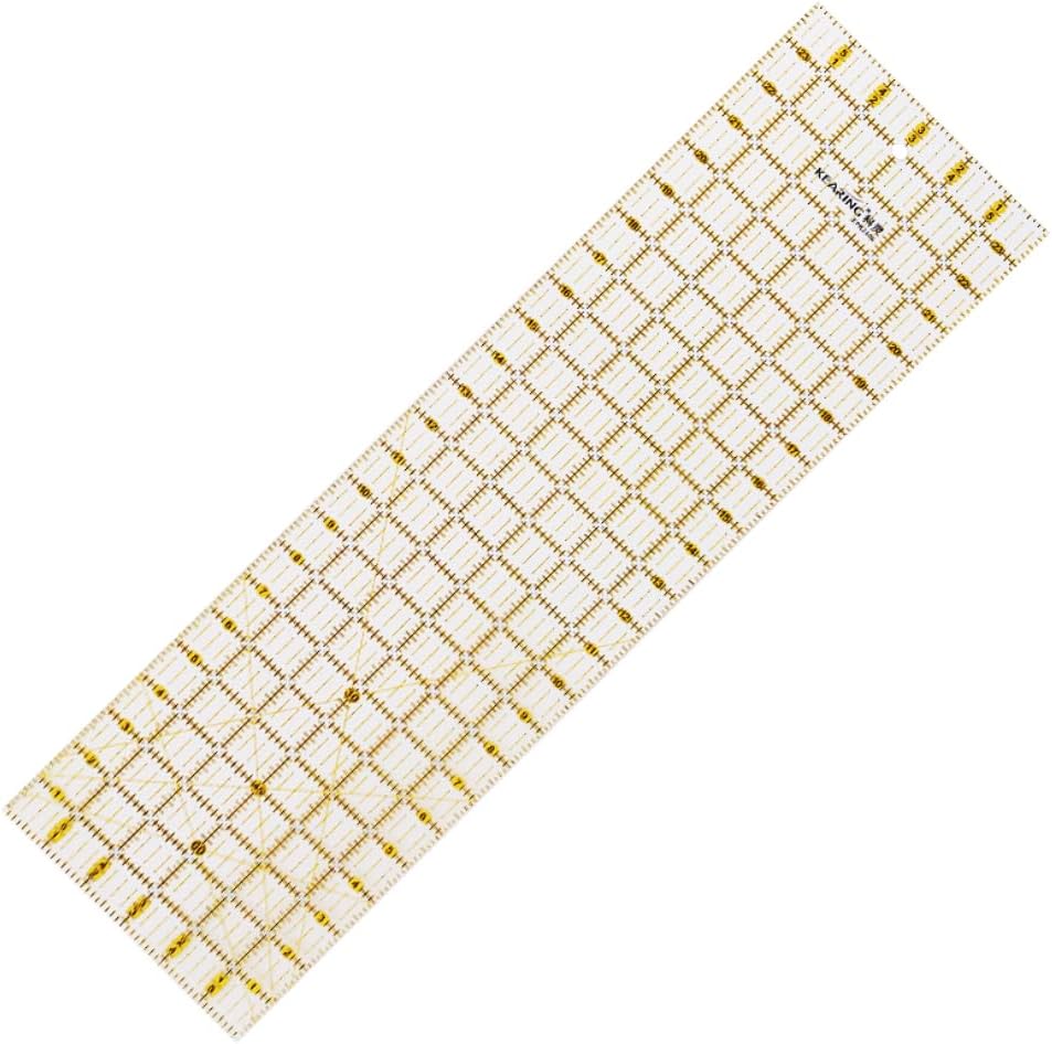 KEARING Patchwork Quilting Ruler, Non-Slip Acrylic Sewing Ruler for Cutting Fabric, 6" x 24"