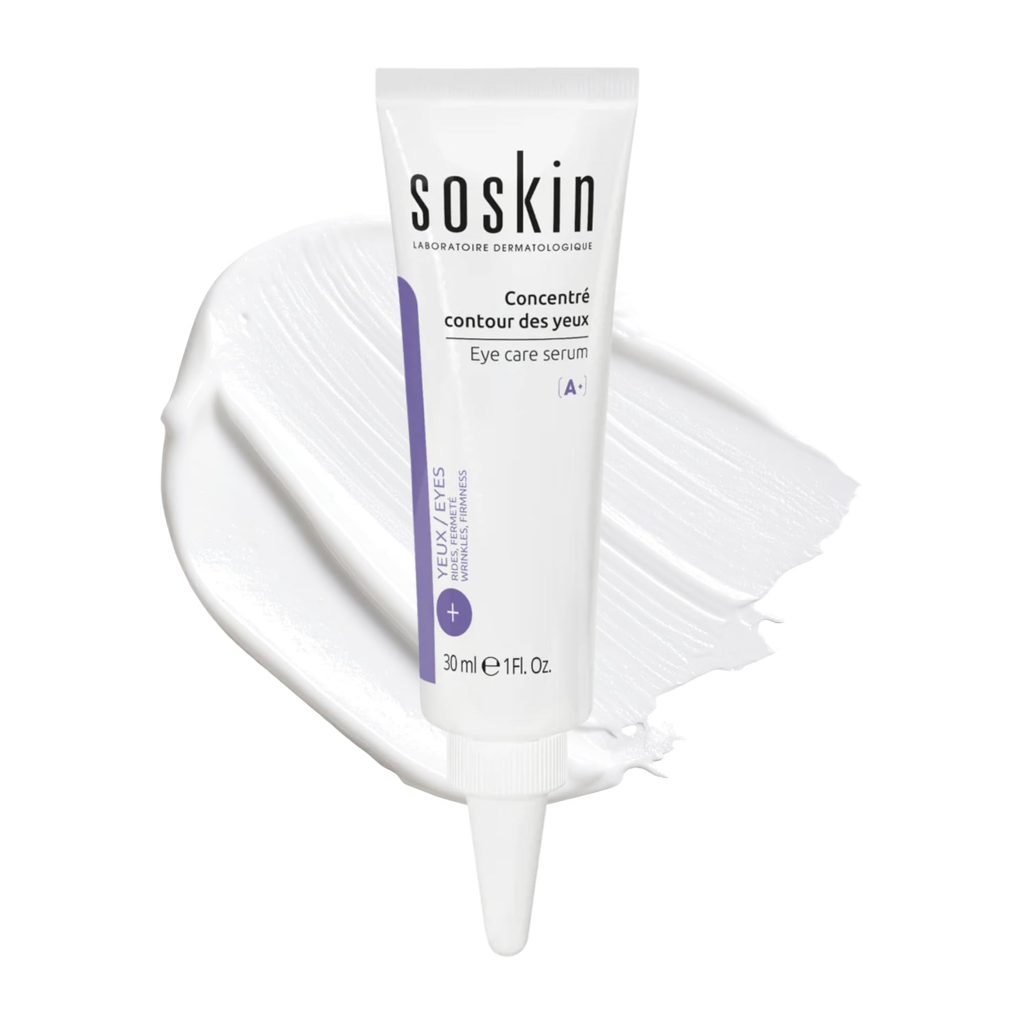 Anti Wrinkle & Dark Circles Eye Serum - Hyaluronic Acid Hydration - Reduces Puffiness - Smooths Fine Lines - Brightening & Firming Formula - Made in France - 30ml