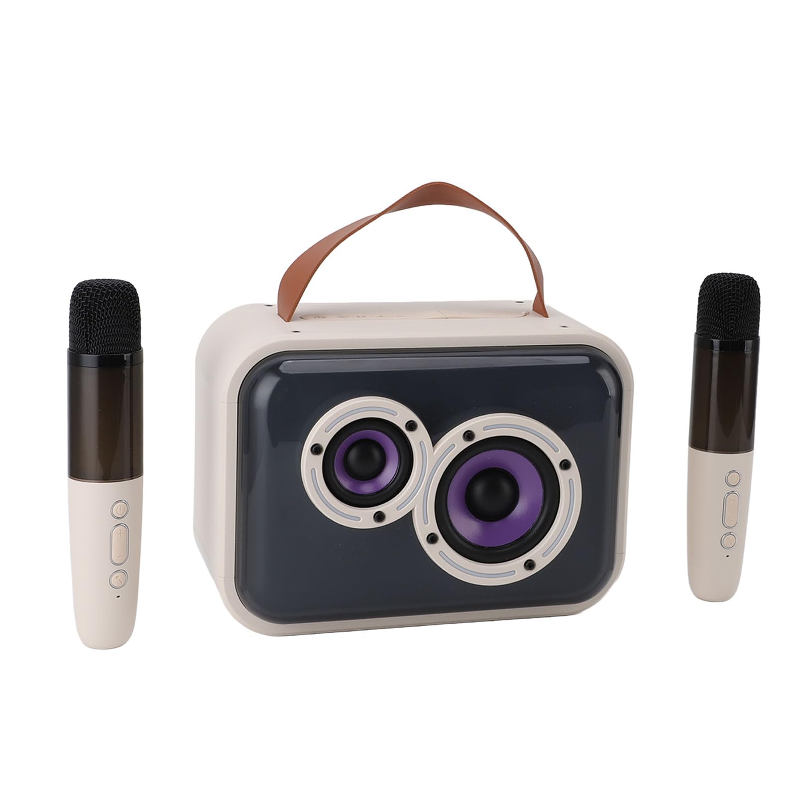 Macchina per Karaoke con Microfono per Bambini con Luci Colorate e Controllo del Volume per Feste e Raduni, Design Portatile con 2 Microfoni