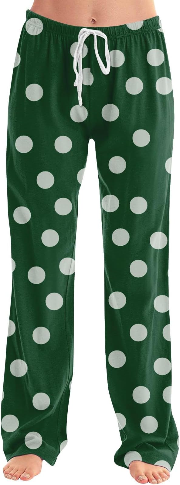 Women's Pyjama Bottoms Lounge Comfy Solid Color/Printed Stretch Drawstring Long Wide Leg Pants Ladies Casual Soft Sleep Trousers Loose Fit Pjs Bottoms