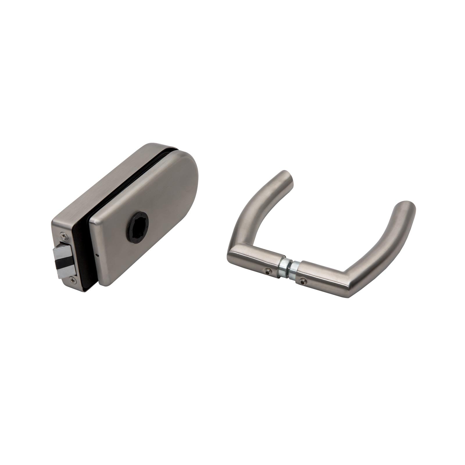 inova Glastür 834x1972x8mm Klar-Glas DIN Links Komplettset mit Beschlag Studio „04“ Echtglas Drehtür