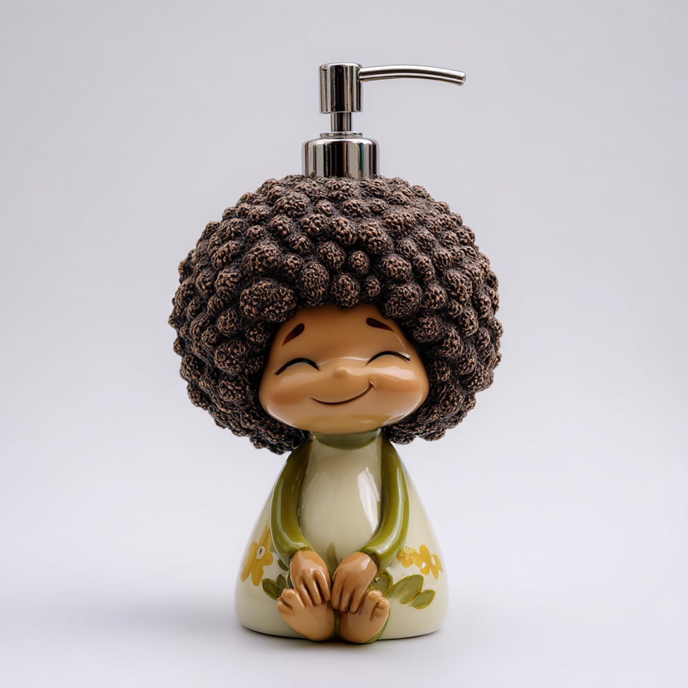 SOCOSY Dispenser di sapone a forma di figura del fumetto della resina, dispenser di sapone per le mani con pompa, bottiglia di sapone liquido per le mani