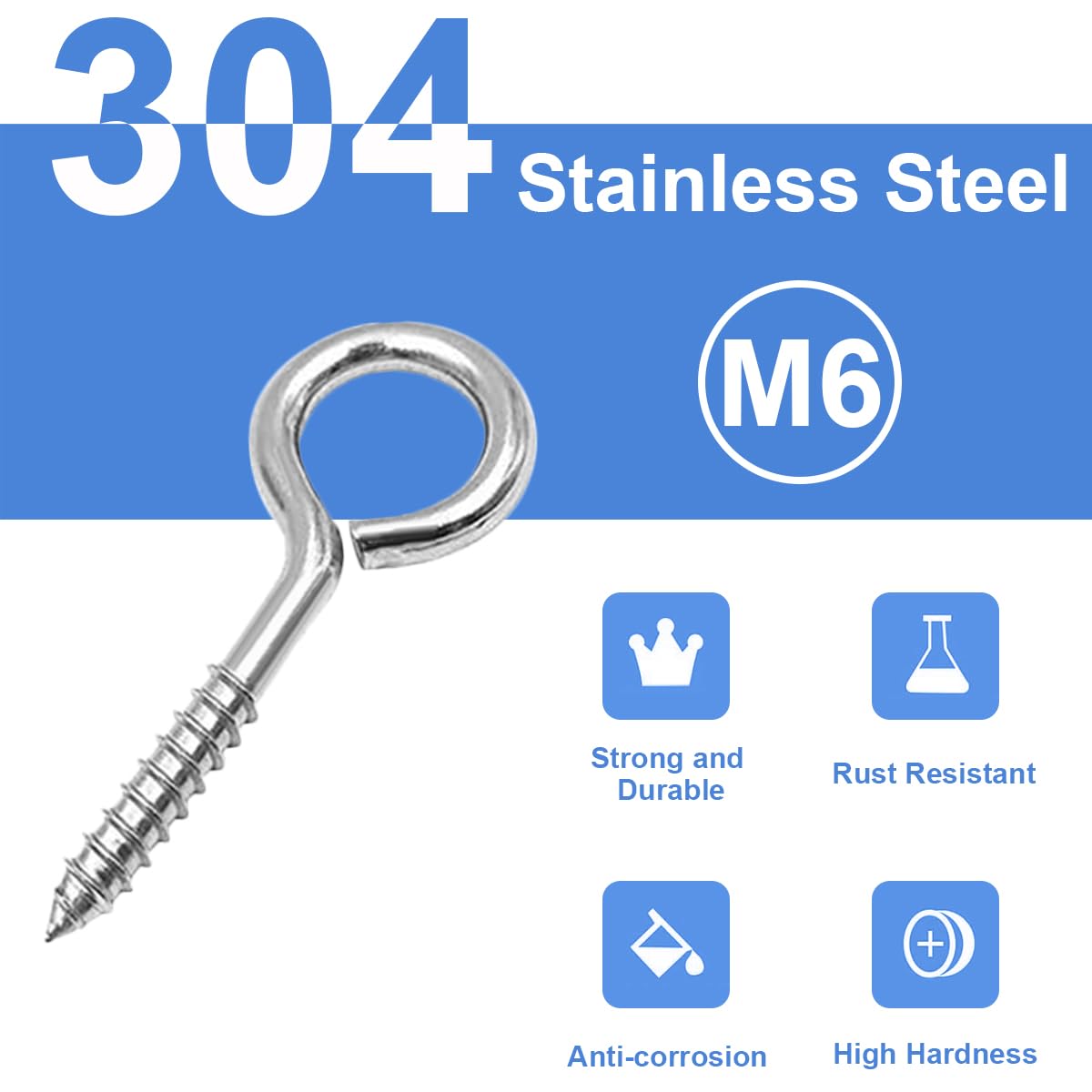 Garegce Vine Eye Screw-in Hooks in 304 Stainless Steel - Image 3
