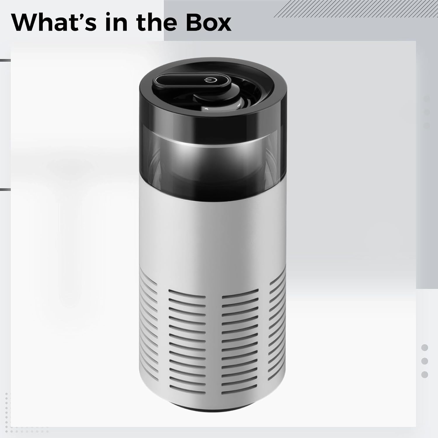 Car And Home Air Purifier With Negative Ion Generator, Portable, Aluminum Shell, 7.4 X 2.6 In