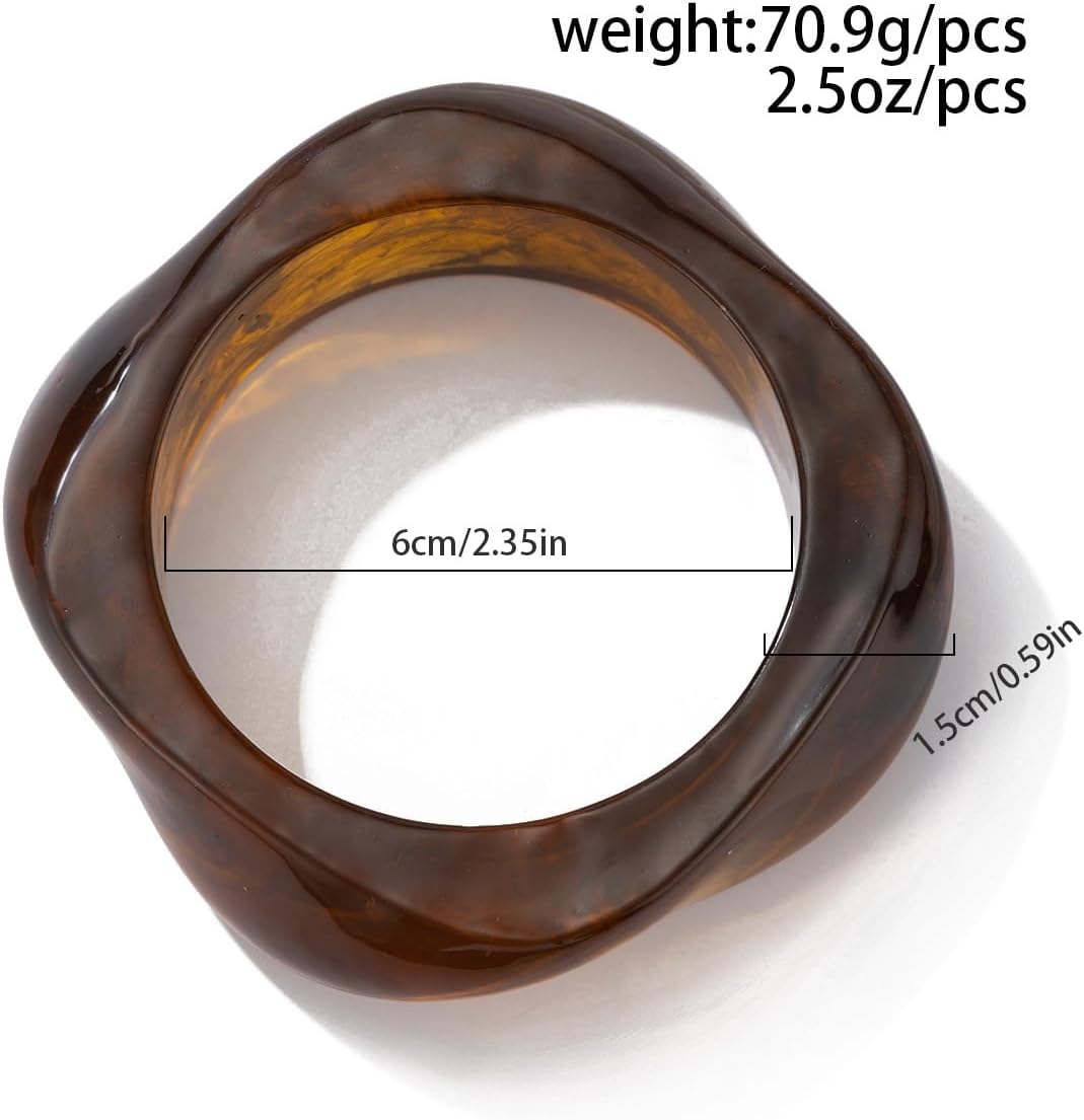 Acrylic Resin Chunky Bangle Bracelets for Women Resin Irregular Bangle Wrap Bracelete Acrylic Bangles Irregular Geometric Plastic Bracelets for Women - Image 6