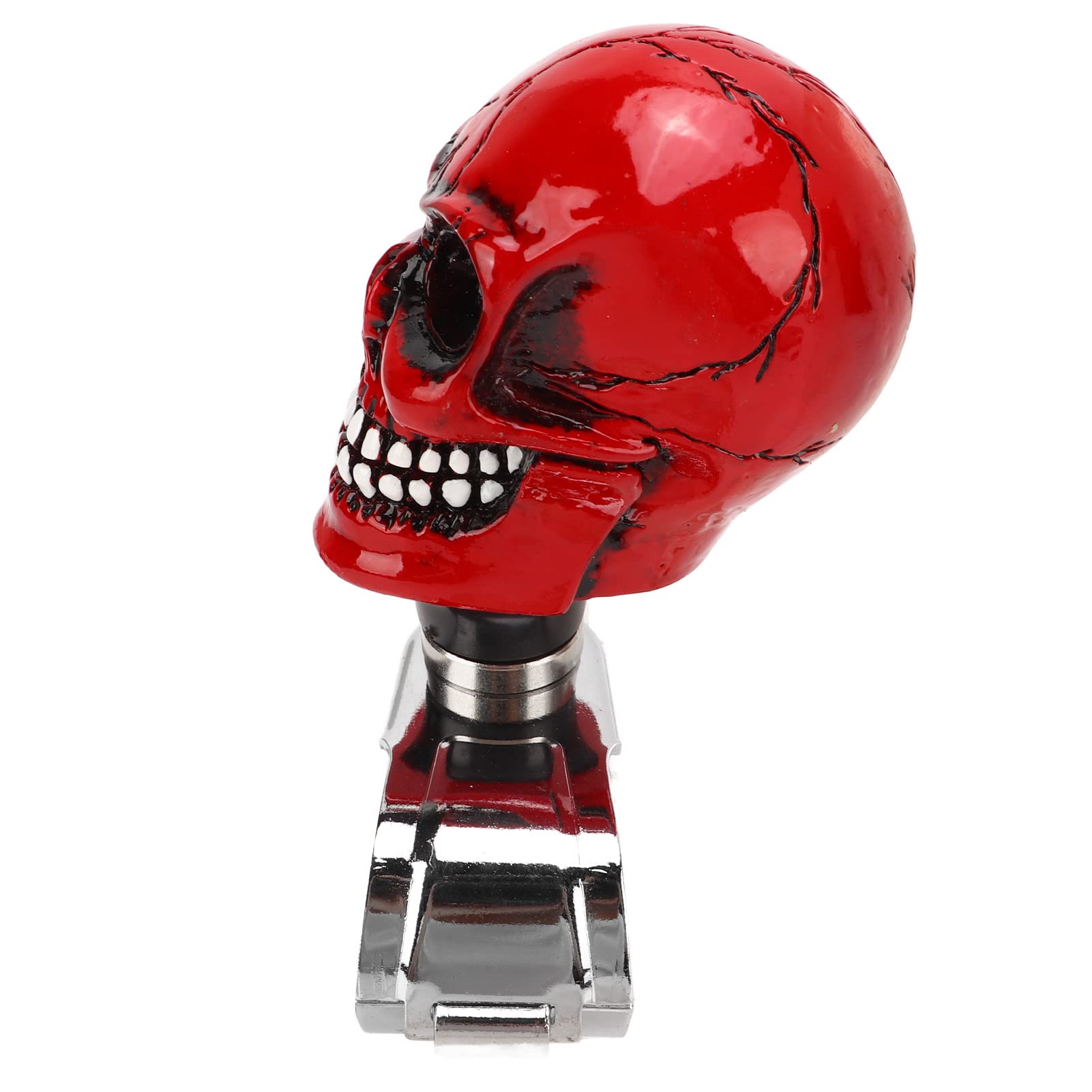 Brrnoo Boule du Volant, Pommeau de Volant en Forme de Crâne, Diamètre 3 cm, en Résine, pour Voitures, Camions, Tracteurs et Bateaux (rouge)