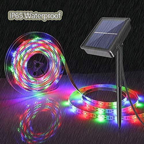 Tira de luces solar LED para jardín 5M 150 LEDs multicolor miniatura 2