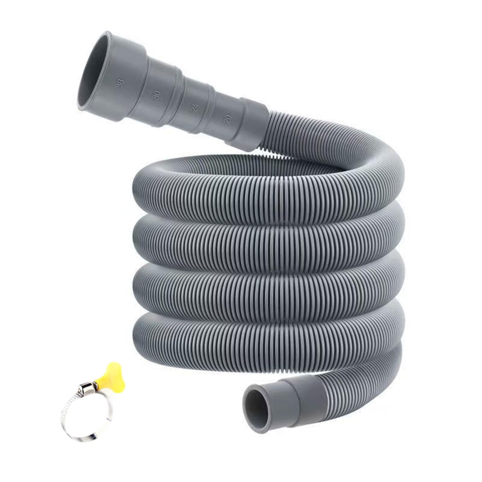 Kelisdi 4 M Grade Steel Rubber Washer Drain Hose Extended Length Laundry Drain Hoses Fitting For Multiple Brand Washing Machine Reinforced Laundry Hose Extension