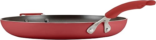Miniatura 10 de Rachael Ray Cook + Create - Sartén antiadherente con mango auxiliar, 14 pulgadas, color rojo