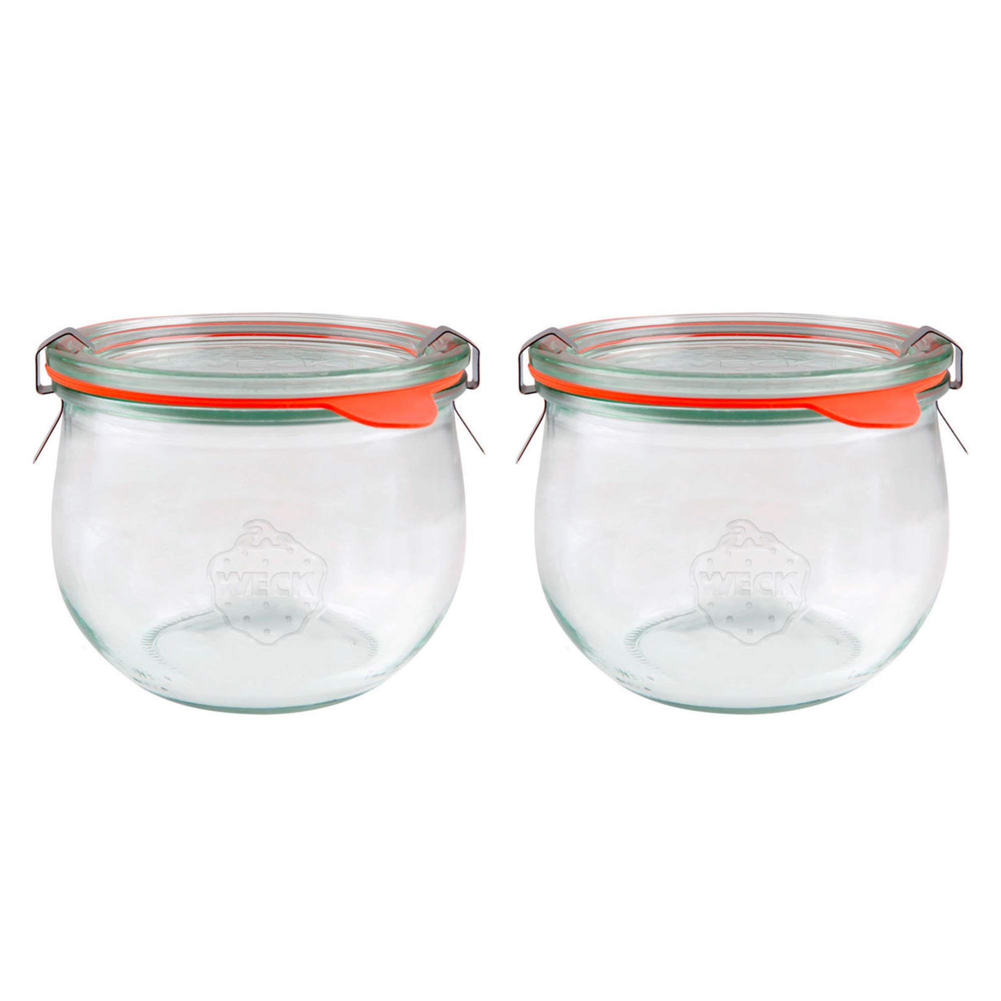 EcoBakerX2 WECK 744 580ml Tulip Storage Jars Including Glass Lids, Seals & Clamps For Sourdough, Preserving, Canning, Yoghurt, Kimchi, Jam