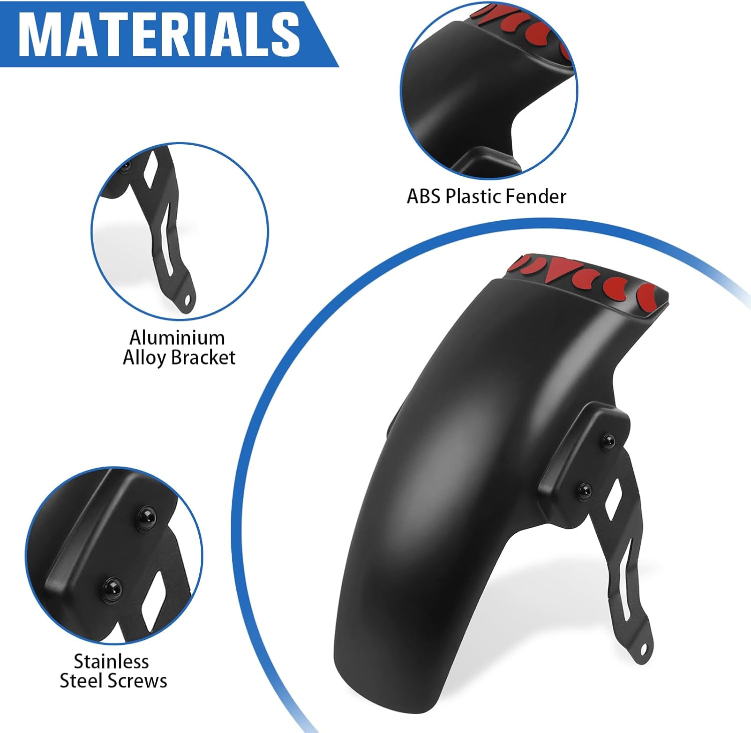 Motorcycle Front Fender Mudguard Extender with Bracket Replacement for Trident 660 2021 2022 2023 2024(Black)