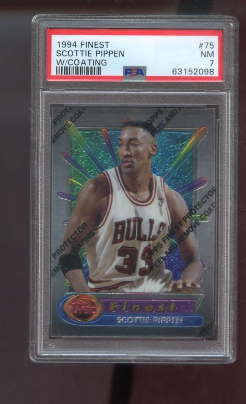 1994-95 Topps Finest With Coating #75 Scottie Pippen PSA 7 Graded Basketball Card NBA 94-95 Chicago Bulls 1994-1995