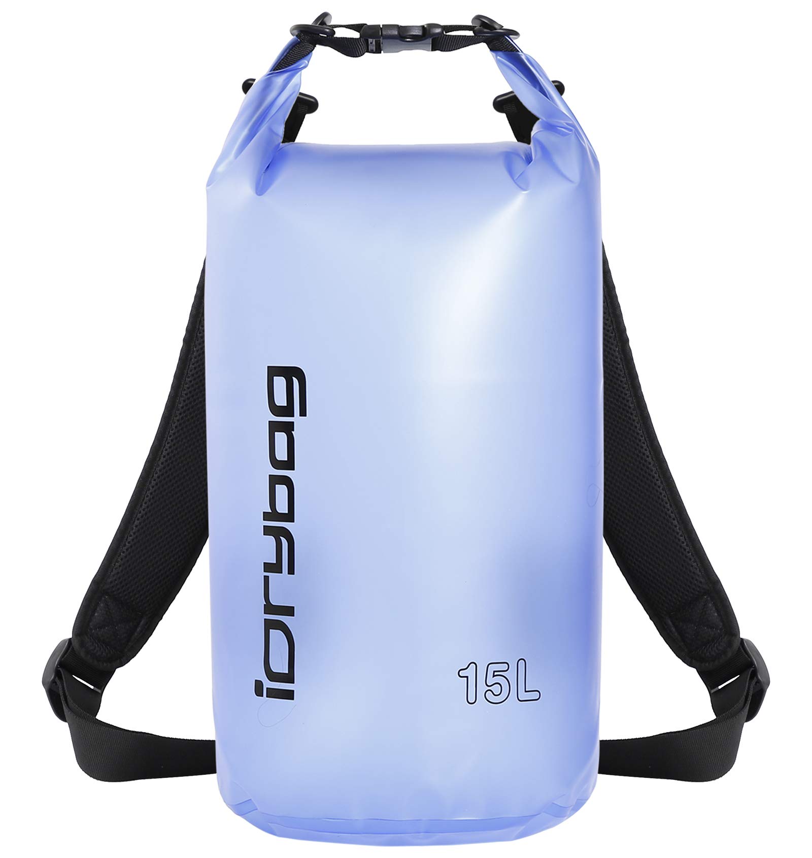 IDRYBAGClear Dry Bag Waterproof Floating 2L/5L/10L/15L/20L, Lightweight Dry Sack Water Sports, Marine Waterproof Bag Roll Top for Kayaking, Boating, Canoeing, Swimming, Hiking, Camping, Rafting