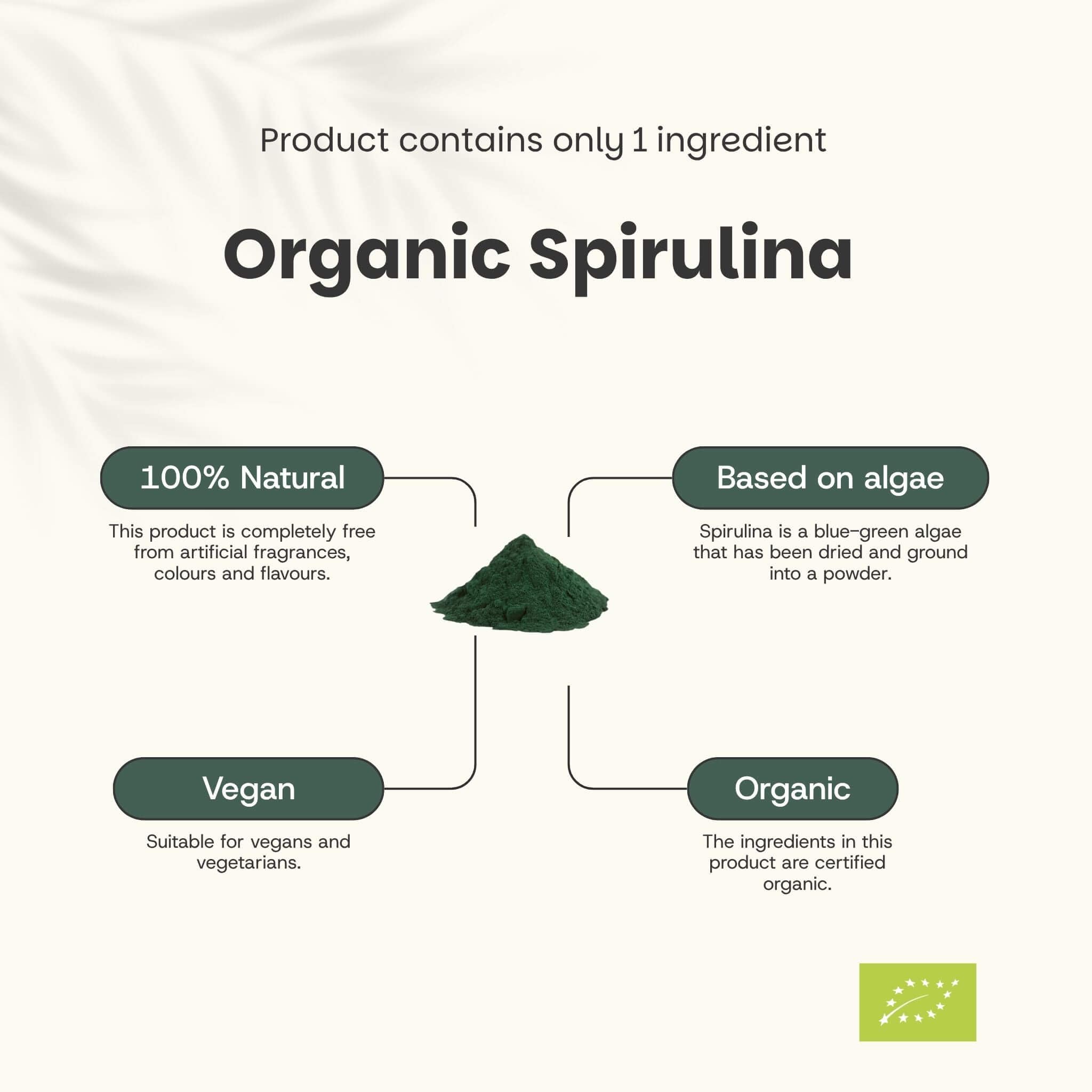 Bio Spirulina Pulver Kombideal 4x 150 gram - Algen - Spirulina Tabletten biologisch - Energie & Detox - Vegan - Ohne Zusatzstoffe - Laborgeprüft - 18 Tage Vorrat pro Beutel