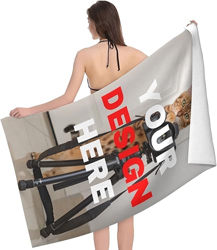 Miniatura 3 de Toalla de baño personalizada de gran tamaño, toalla de playa personalizada con nombre para niños, adultos, mujeres y hombres