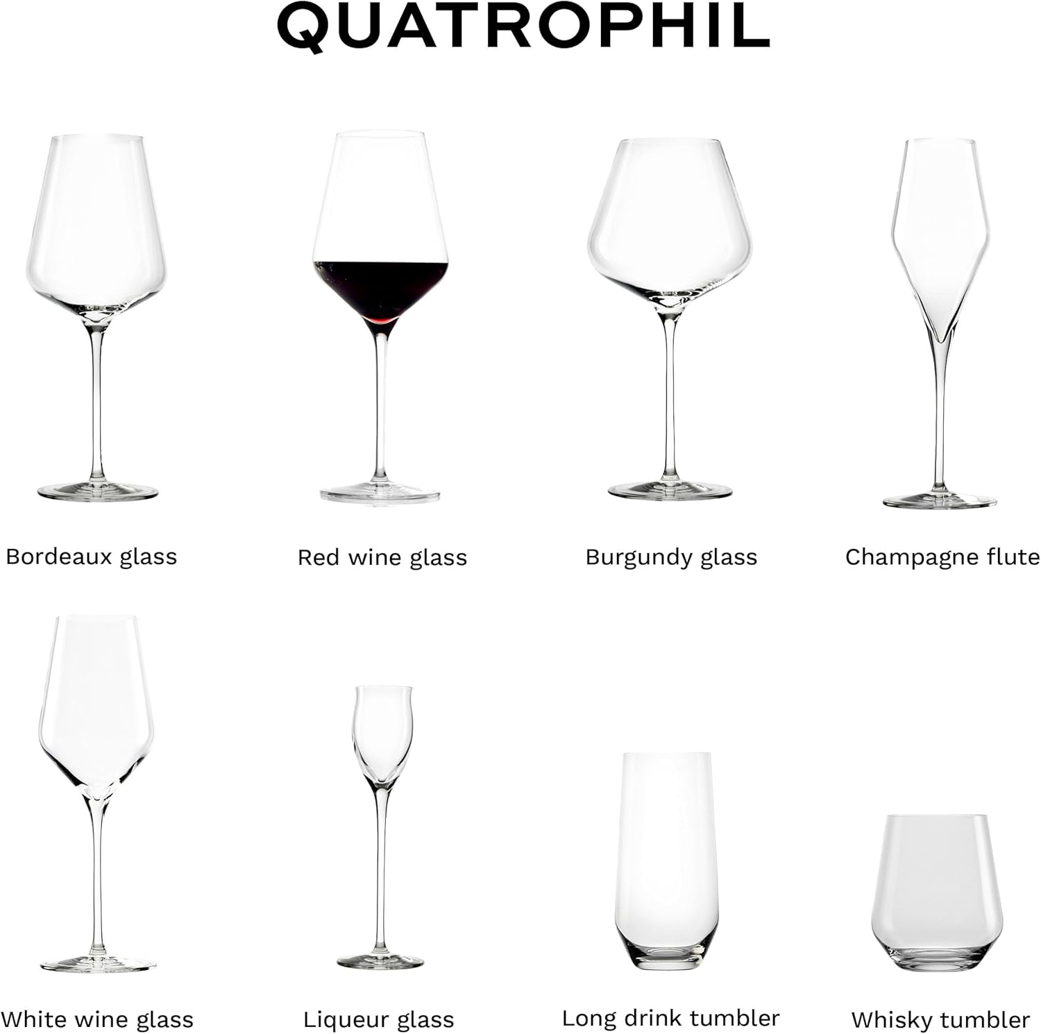 Stölzle Lausitz Red Wine Glasses Quatrophil Set of 4, 19 1/4 oz – Wine Glasses Ideal for Red Wine – Elegant Crystal Glass Goblet for Maximum Aroma – Dishwasher & Shock Resistant
