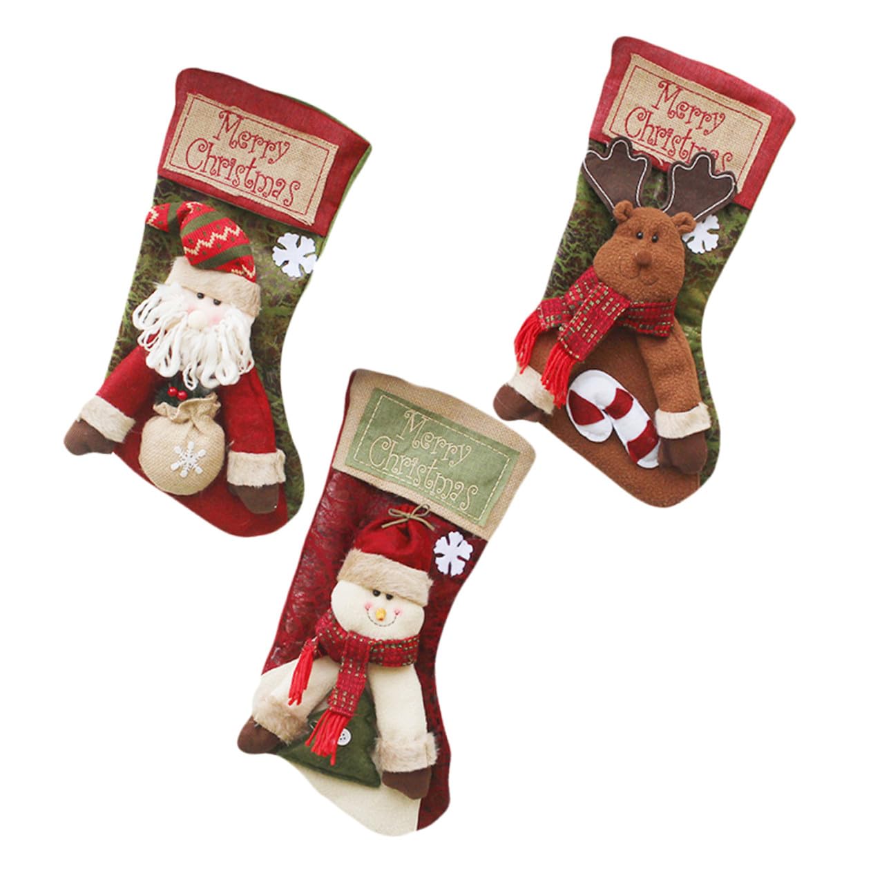 Décorations de sapin de Noël avec ces 3 chaussettes sachets cadeaux