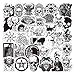 PMSMT 50PCS / Set Schwarz Weiß Gothic Schädel Aufkleber Aufkleber für DIY Motorrad Auto Fahrrad Skateboard Helm Horror Graffiti Aufkleber Cool