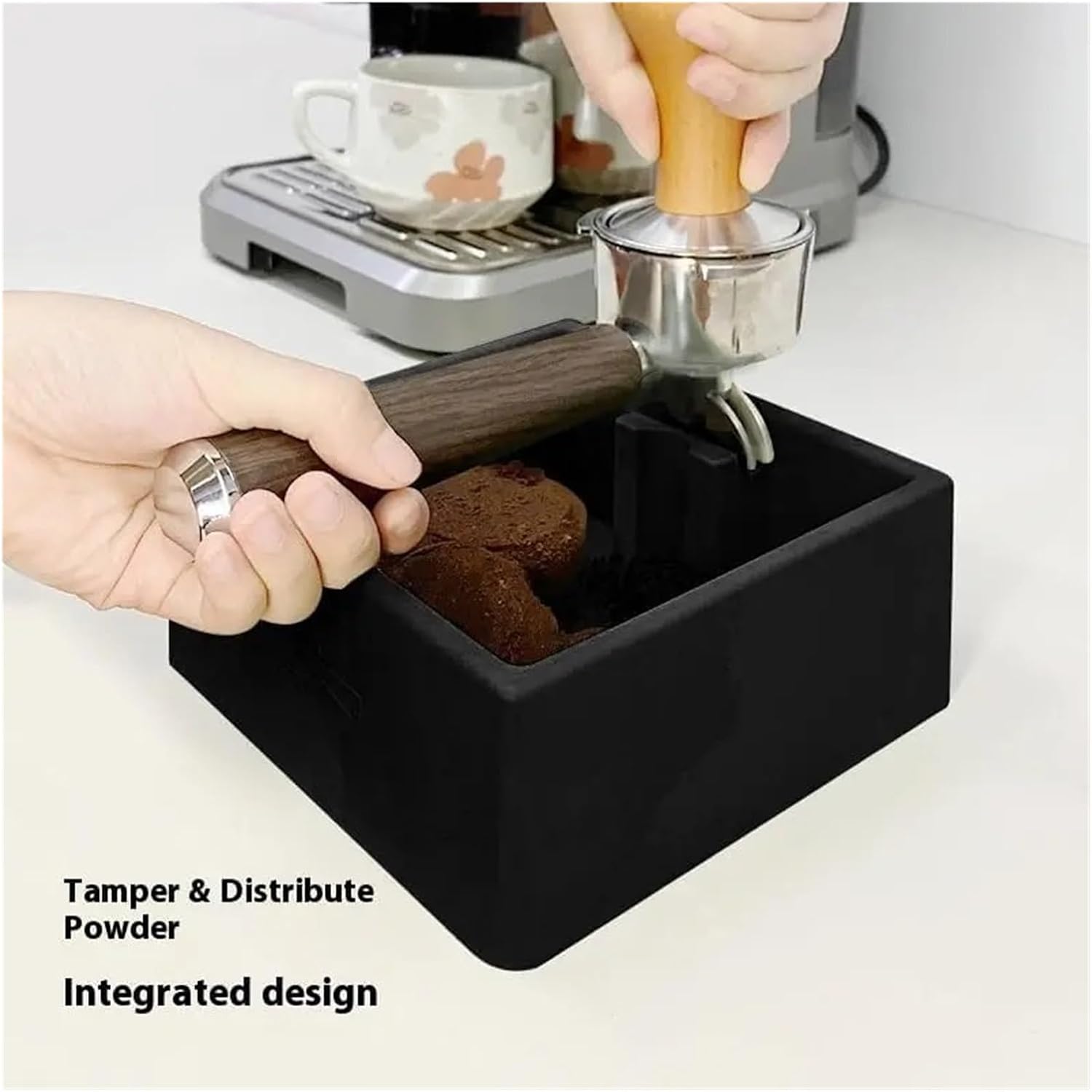 Espresso Knock Box For Coffee Grounds, Barista Tool For Better Manipulation - Black Espresso Machine Coffee Puck Dispos