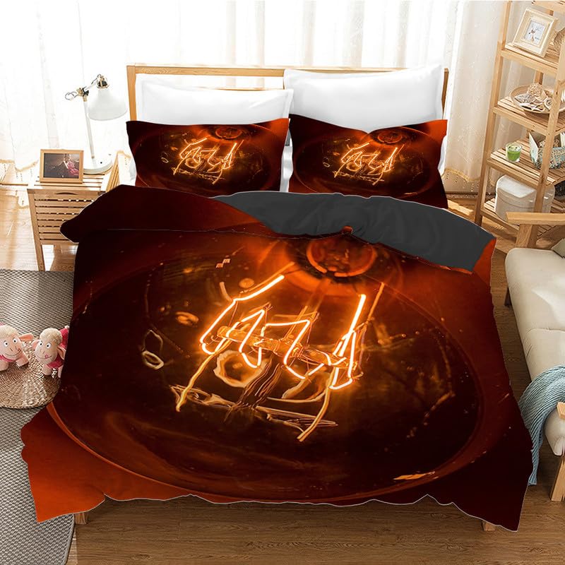 Parure de Lit 140x200 Impression 3D Relief et Microfibre Haute Densité 110g/㎡