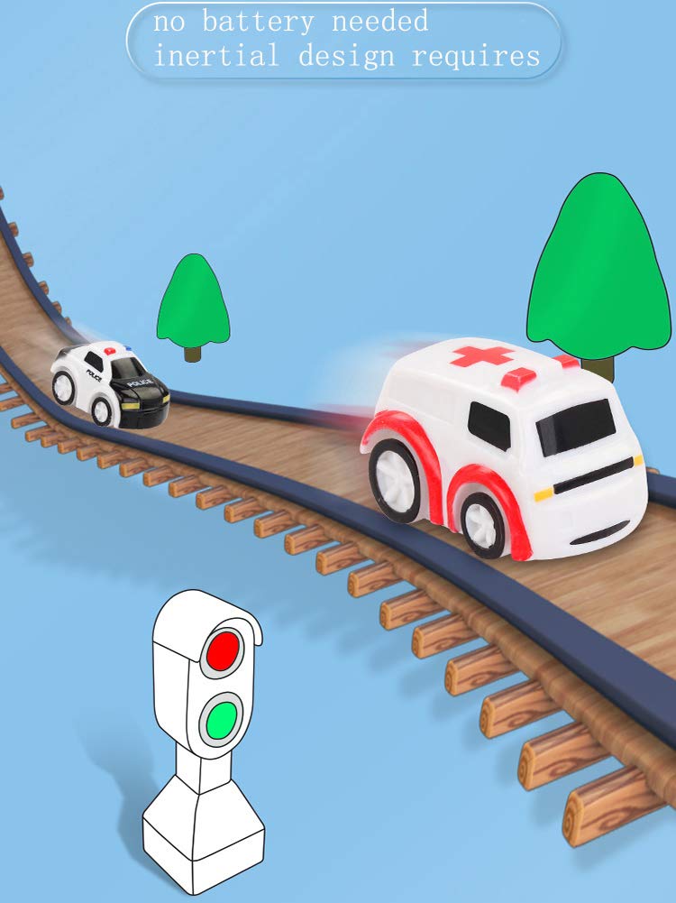 Piste De Voiture Adventure Car – 4 Voitures, Hélicoptère, 6 Boutons – Jeu éducatif 3-8 Ans, Sans Batterie