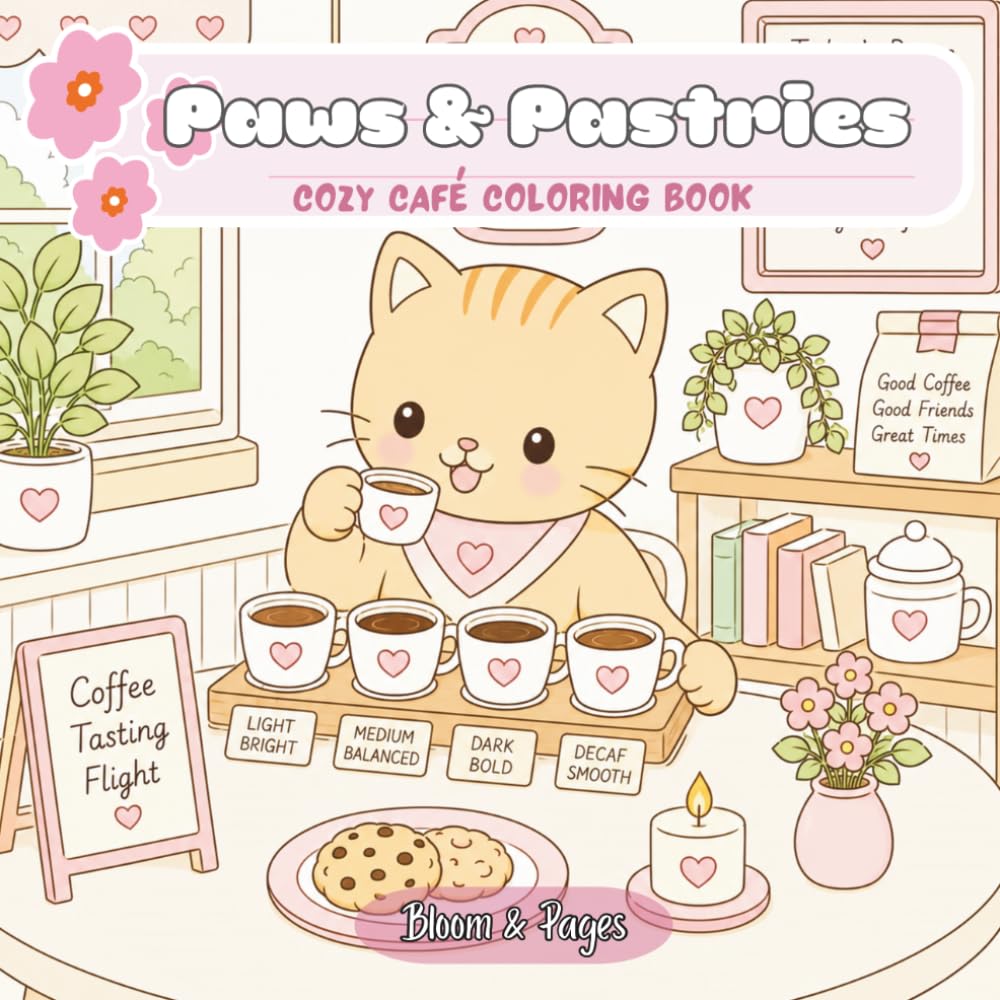 Paws & Pastries: Cozy Café Coloring Book