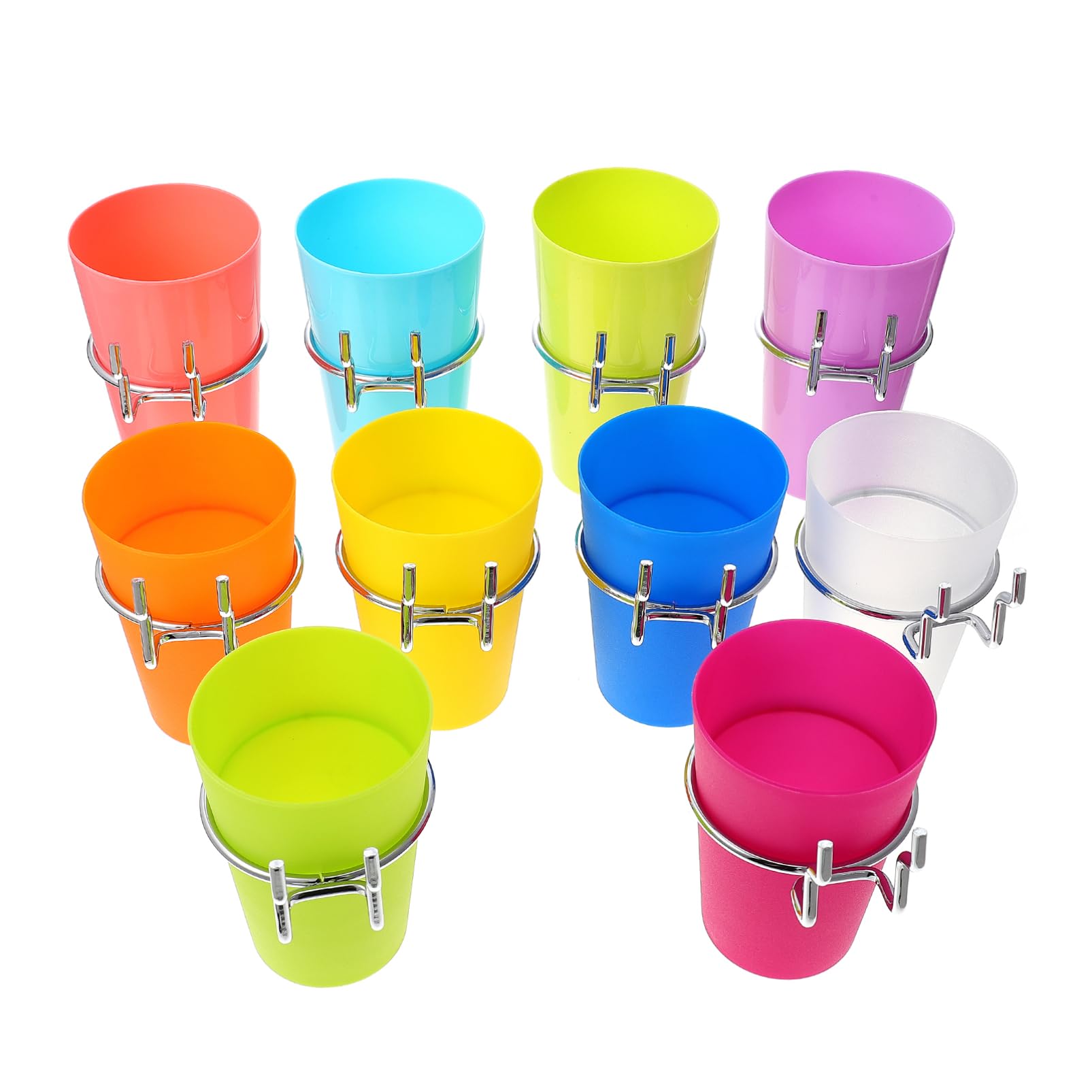 Cabilock 10 Sets Pegboard Cup Holders with Hooks Racks for Organizing Mugs Random Color for Home Office Bathroom Retail Display