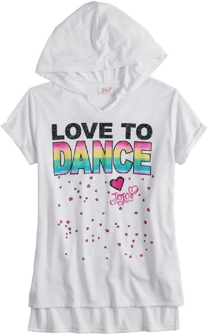 JoJo Siwa Girls Hoodie Shirt Short Sleeve Tunic Dance Shirt (Small 7/8)