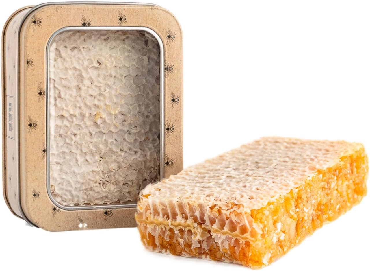Raw Scottish Heather Honeycomb from The Scottish Bee Company 200g - Raw Honeycomb Naturally Cut Once a Year Direct from the Beehives