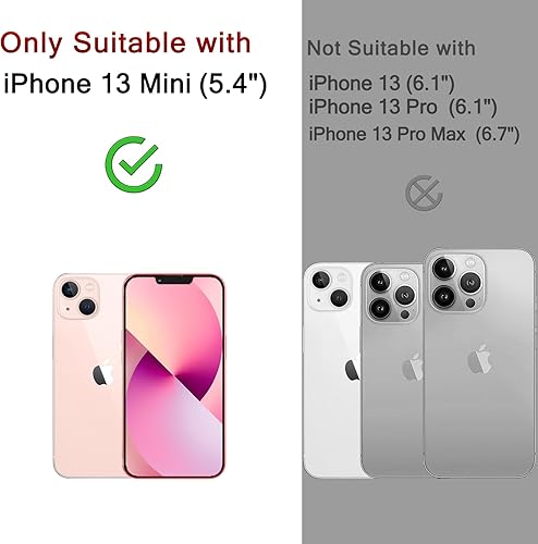 Miniatura 2 de Ferilinso Protector de pantalla diseñado para iPhone 13 Mini, 3 unidades de vidrio templado HD con 2 protectores de lente de cámara, compatible con